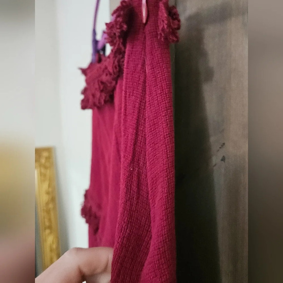 THE INDIGO CHILD Tassel skirt And Cropped Top Set. Maroon/Burgundy. Size small - Picture 5 of 15